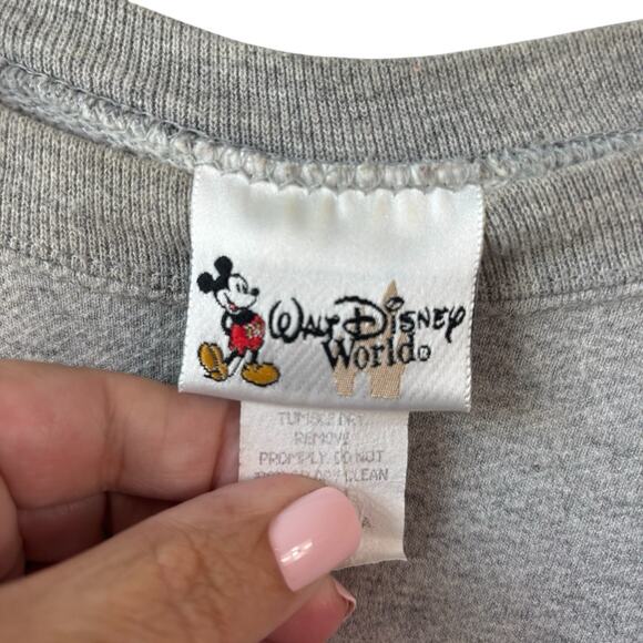 VTG Walt‎ Disney World Mickey Mouse Sweatshirt Men Large Gray Pullover USA L - Picture 2 of 7